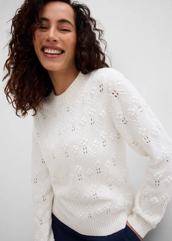 Pull en maille ajour&eacute;e, bonprix