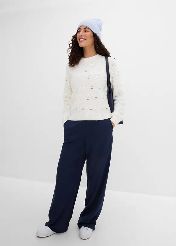 Pull en maille ajour&eacute;e, bonprix