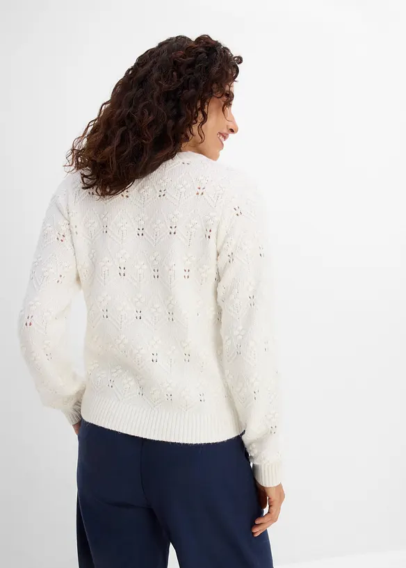 Pull en maille ajour&eacute;e, bonprix