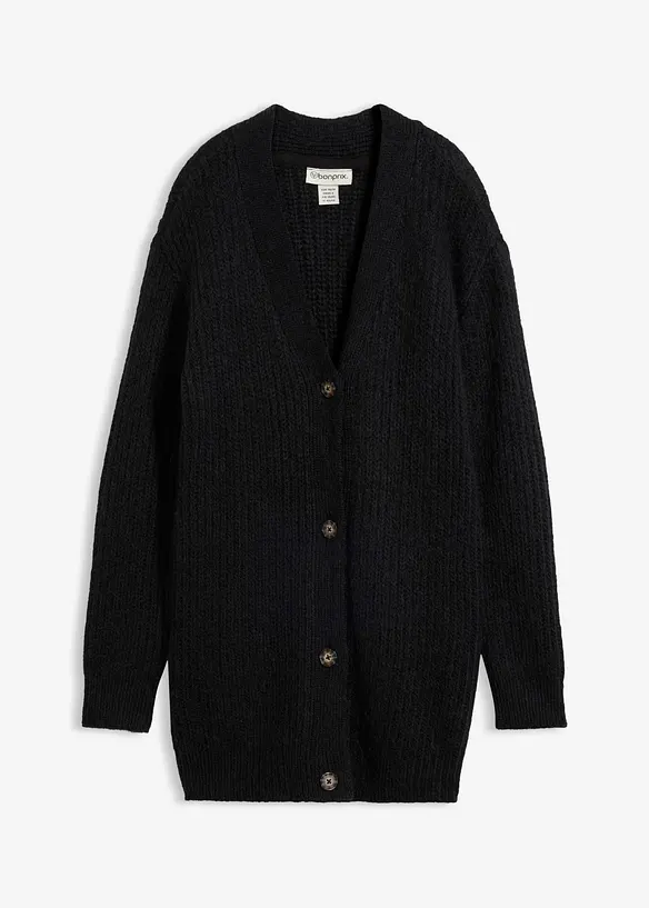 Grobstrickjacke aus weichem Wollmix, bonprix