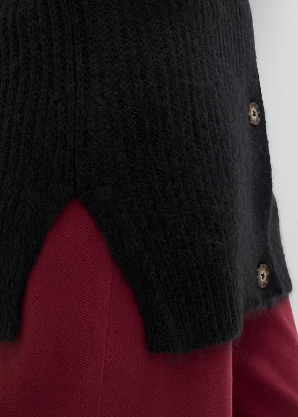 Grobstrickjacke aus weichem Wollmix, bonprix
