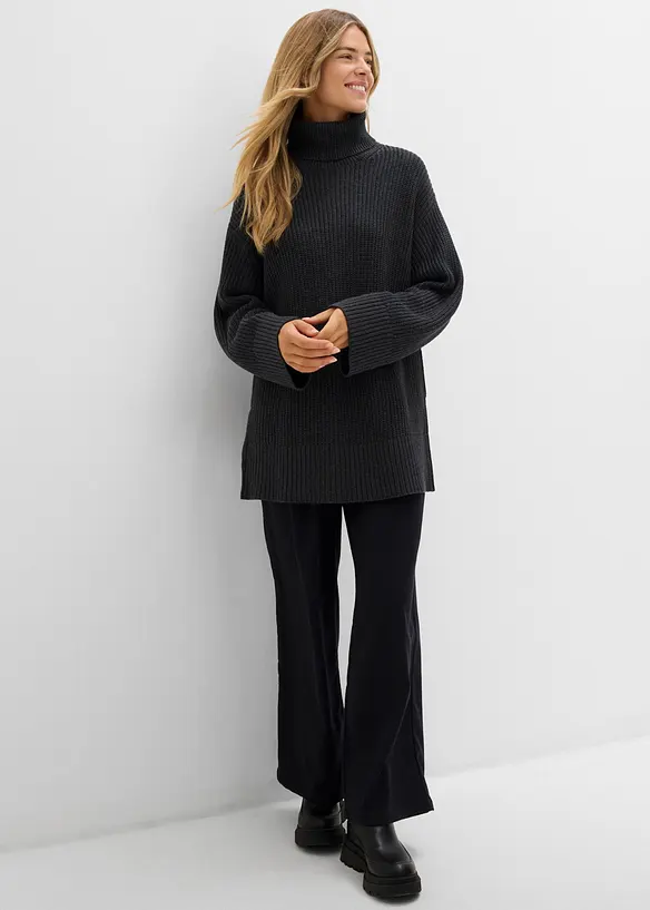 Pull oversize &agrave; col roul&eacute;, bonprix