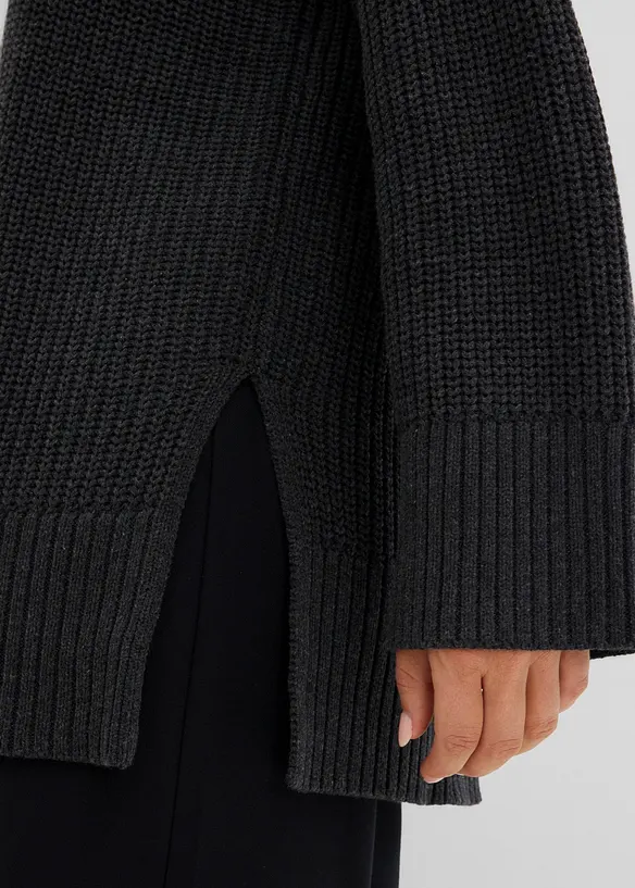Pull oversize &agrave; col roul&eacute;, bonprix
