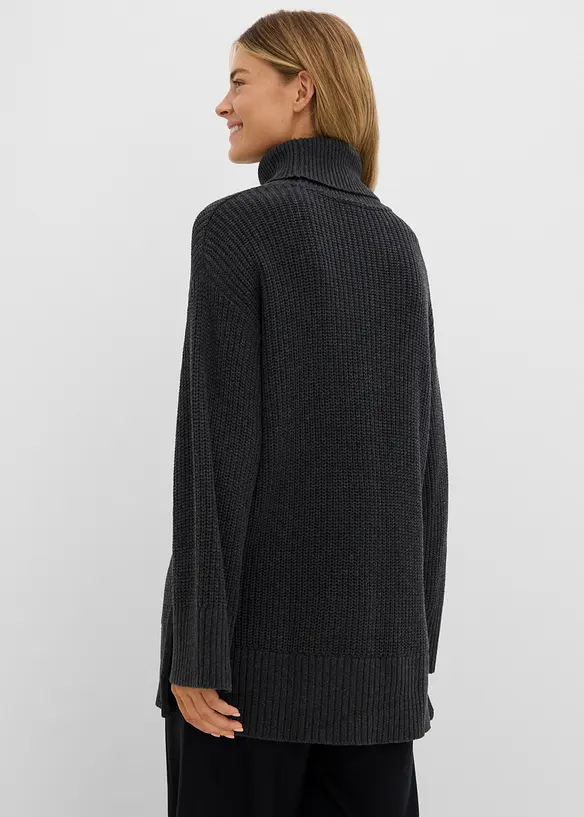 Pull oversize &agrave; col roul&eacute;, bonprix