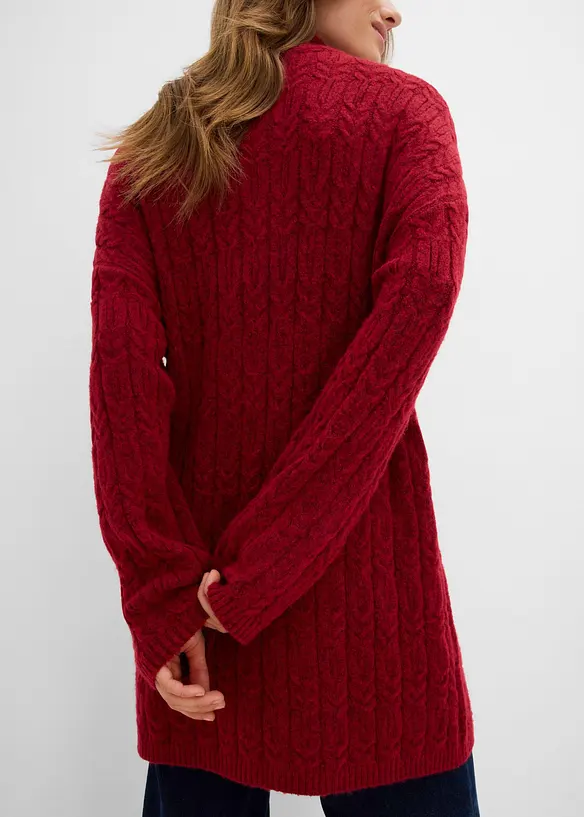 Pull long &agrave; motif torsad&eacute;, bonprix