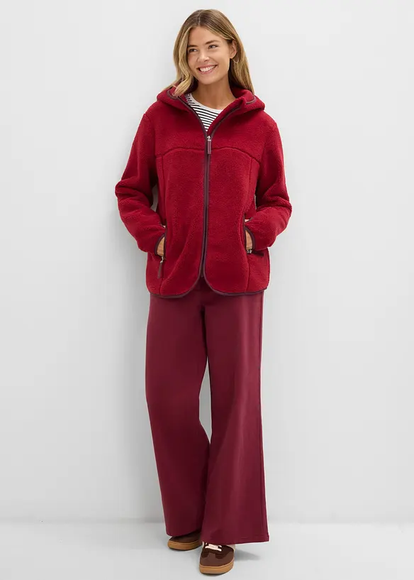 Teddy-Fleece Jacke mit Kapuze, bonprix