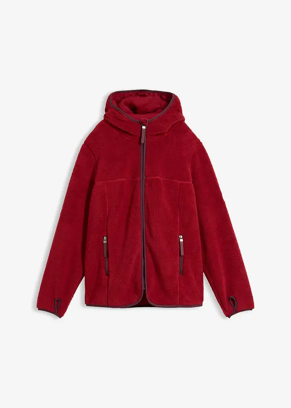 Teddy-Fleece Jacke mit Kapuze, bonprix