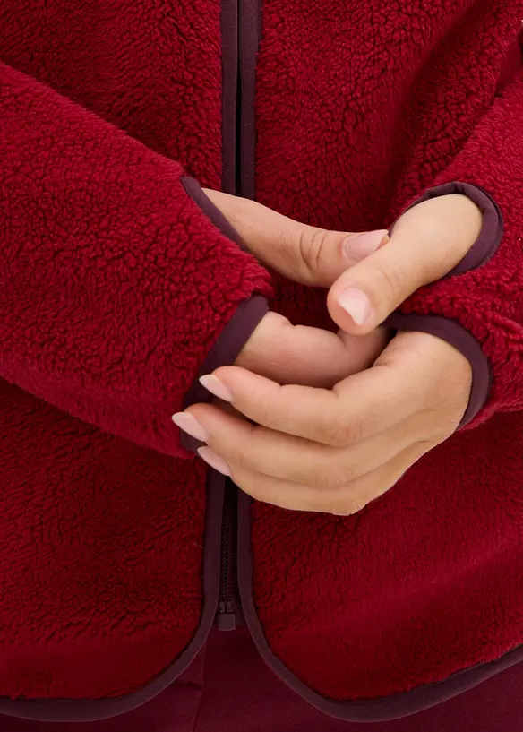 Teddy-Fleece Jacke mit Kapuze, bonprix