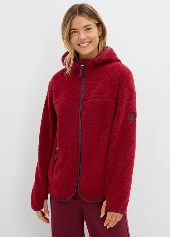 Teddy-Fleece Jacke mit Kapuze, bonprix