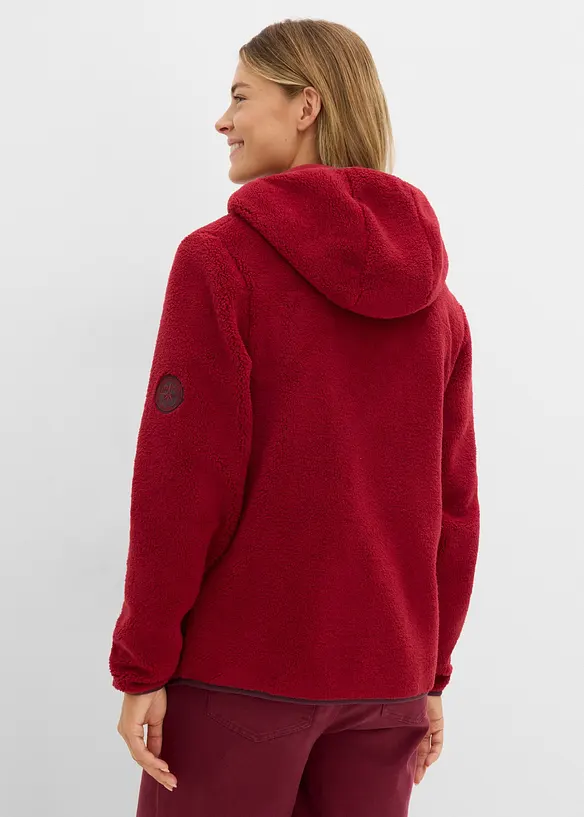 Teddy-Fleece Jacke mit Kapuze, bonprix