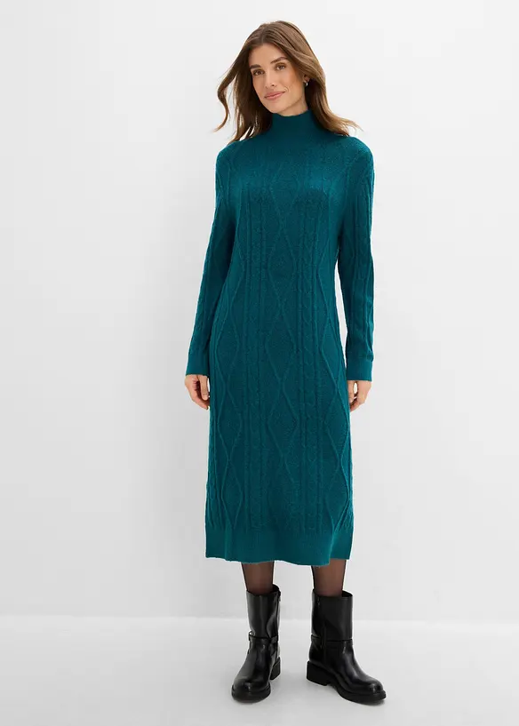 Robe en maille torsad&eacute;e, bonprix