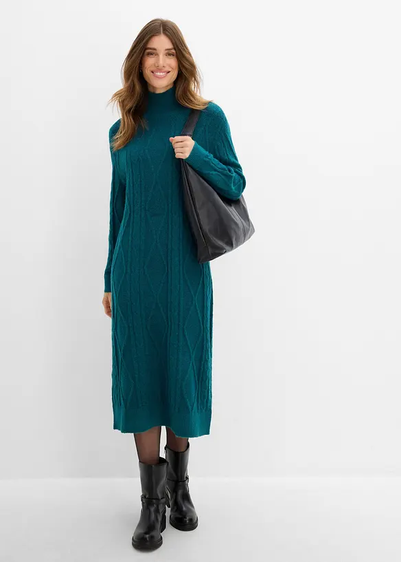Robe en maille torsad&eacute;e, bonprix