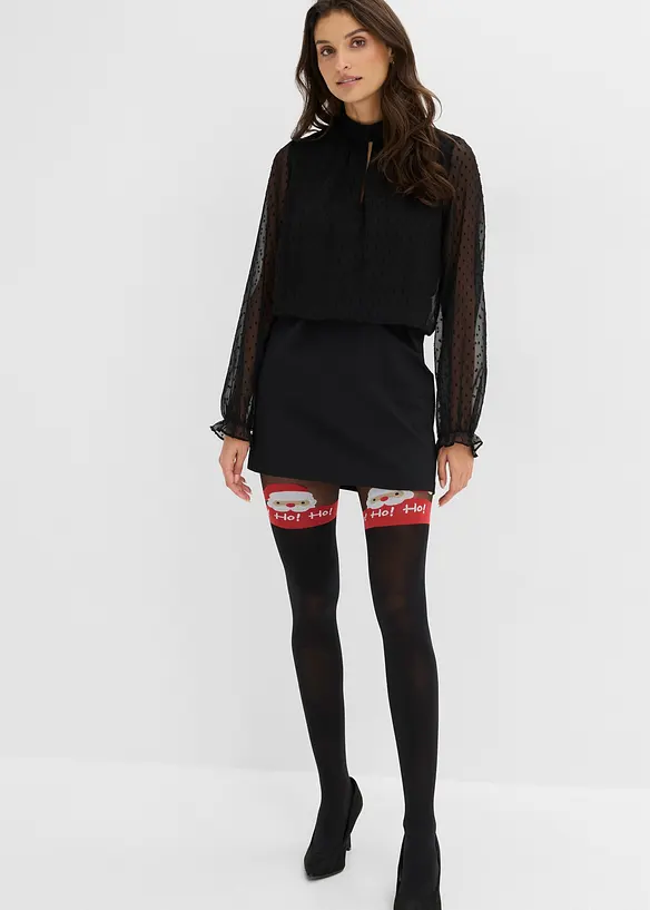 Overknee-Strumpfhose mit Weihnachtsmotiv 60 DEN, bonprix