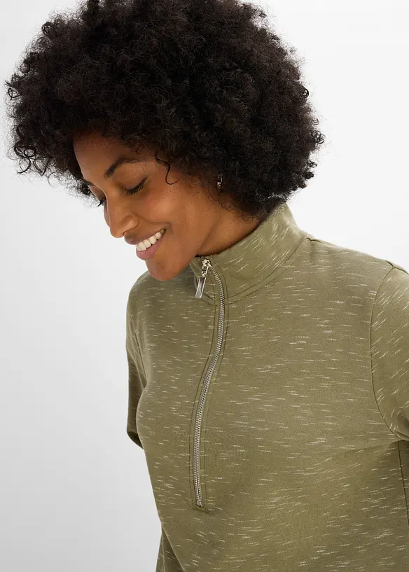 Robe sweat &agrave; col camionneur, bonprix