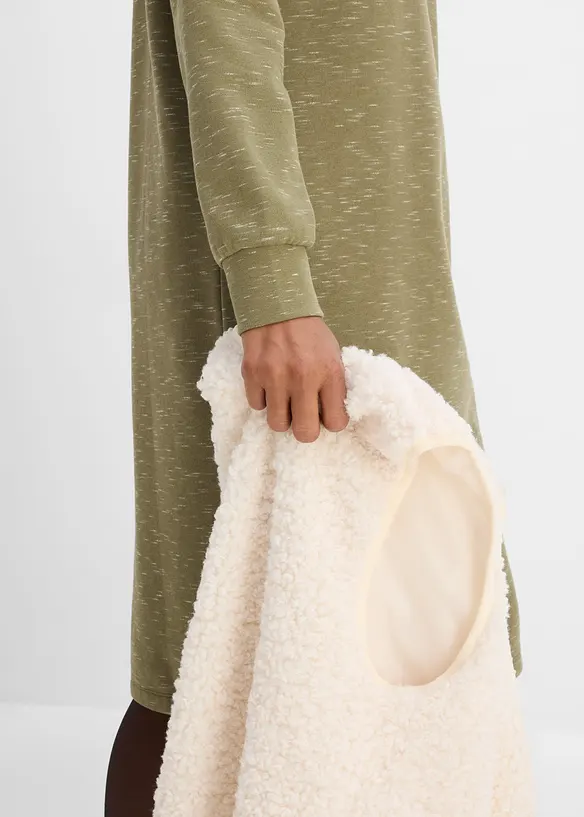 Robe sweat &agrave; col camionneur, bonprix