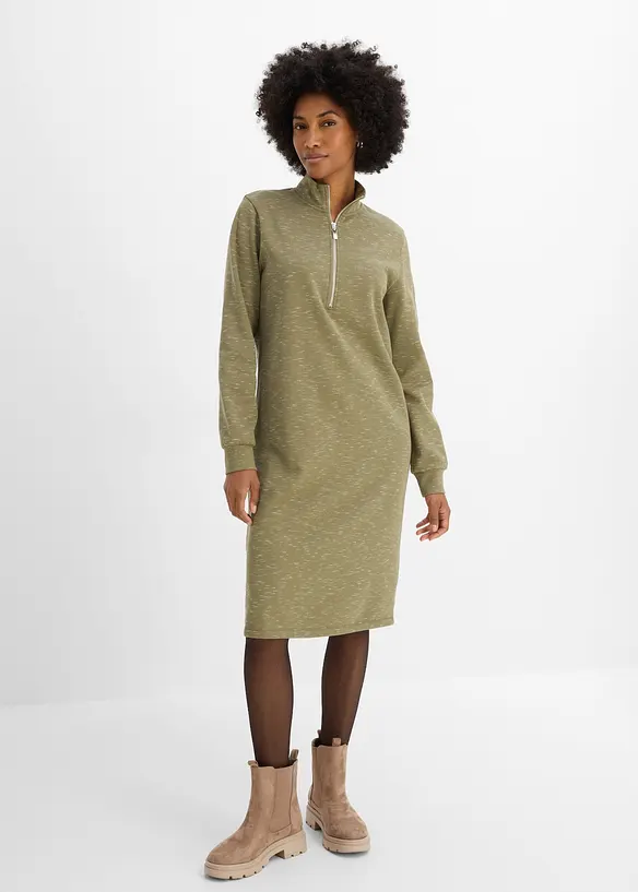 Robe sweat &agrave; col camionneur, bonprix