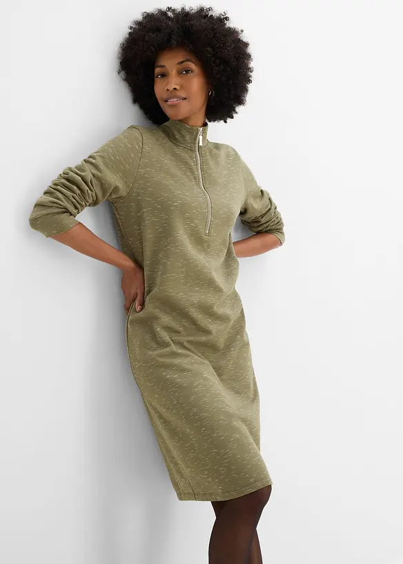 Robe sweat &agrave; col camionneur, bonprix