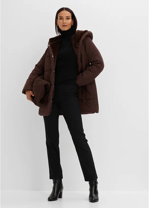 Steppjacke mit Fellimitat Besatz, bonprix