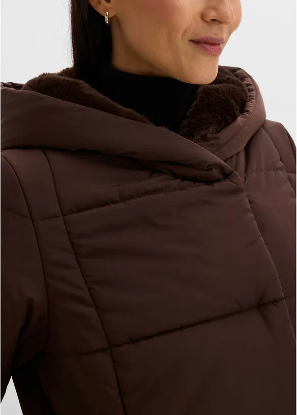 Steppjacke mit Fellimitat Besatz, bonprix
