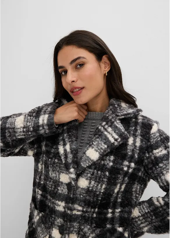 Manteau court &agrave; carreaux, bonprix