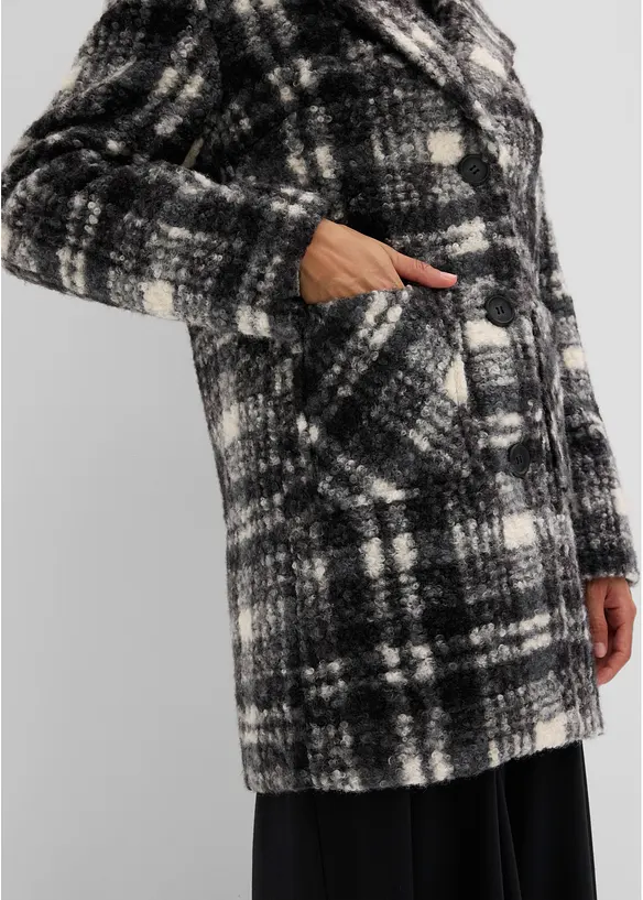 Manteau court &agrave; carreaux, bonprix