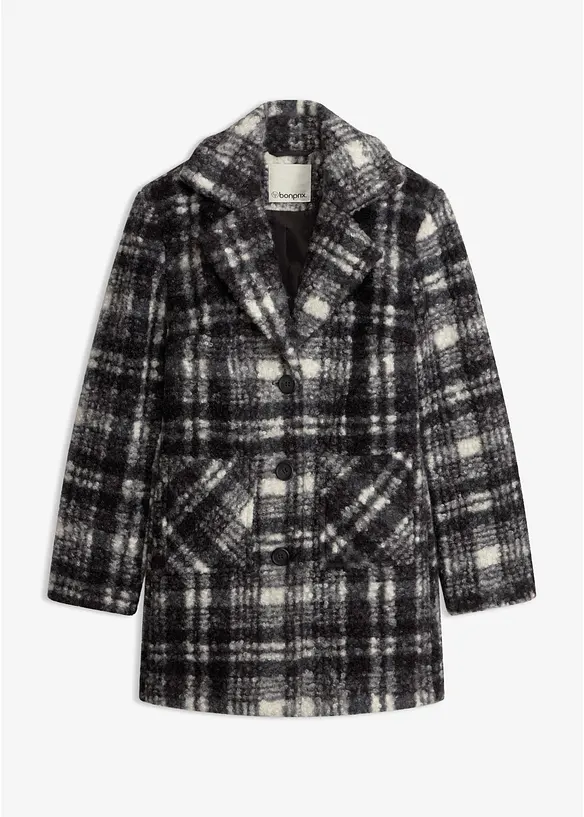 Manteau court &agrave; carreaux, bonprix