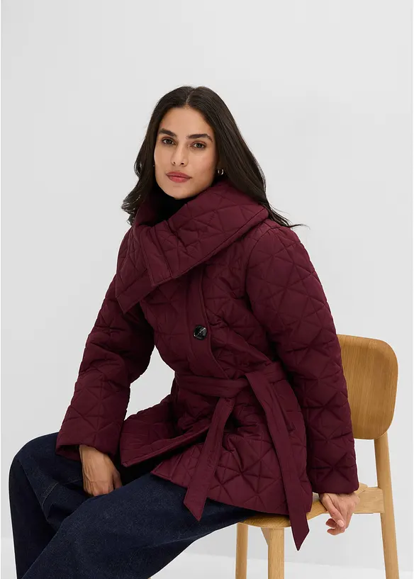 Veste matelass&eacute;e avec ceinture &agrave; nouer, d&eacute;perlante, bonprix