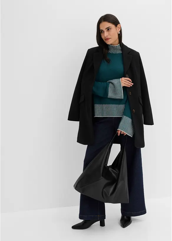 Pull doux &agrave; col montant, bonprix