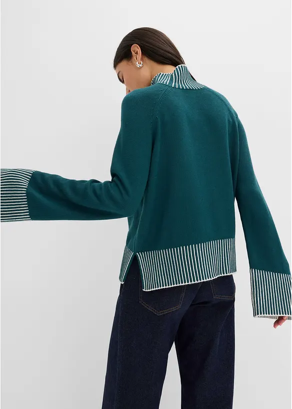 Pull doux &agrave; col montant, bonprix