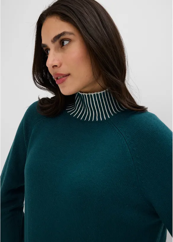 Pull doux &agrave; col montant, bonprix