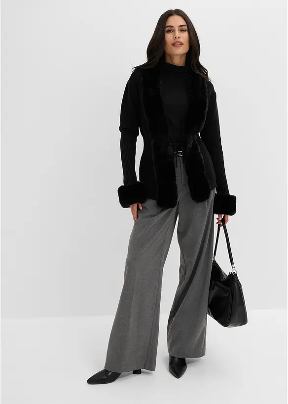 Gilet en maille &agrave; bordure amovible, bonprix