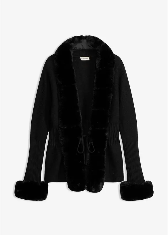 Gilet en maille &agrave; bordure amovible, bonprix