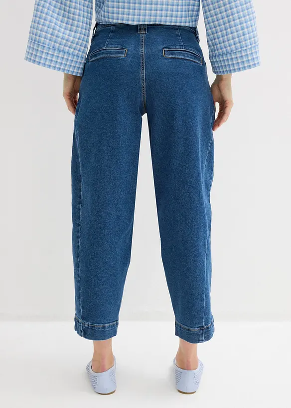 Jean barrel taille mi-haute, cropped, bonprix