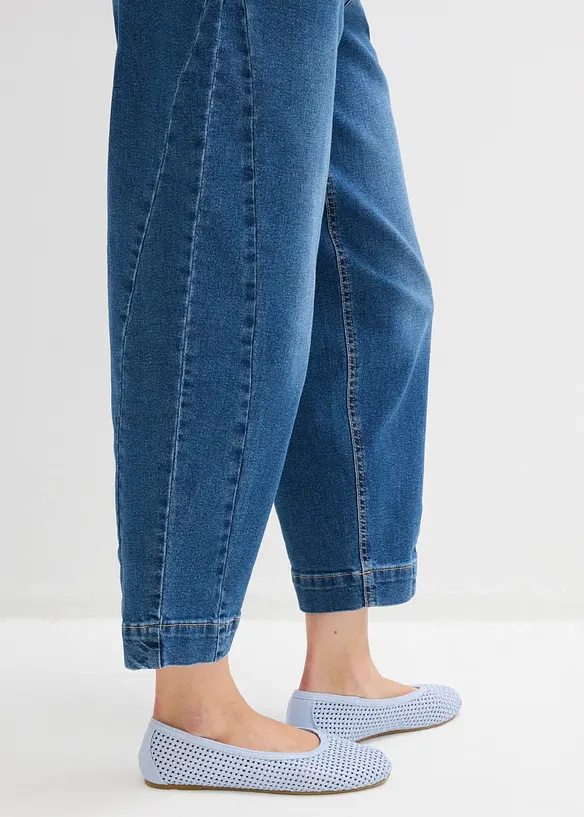 Jean barrel taille mi-haute, cropped, bonprix