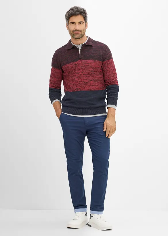 Pull en fine maille &agrave; col polo, bonprix