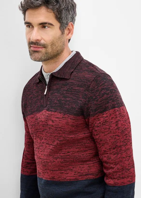 Pull en fine maille &agrave; col polo, bonprix