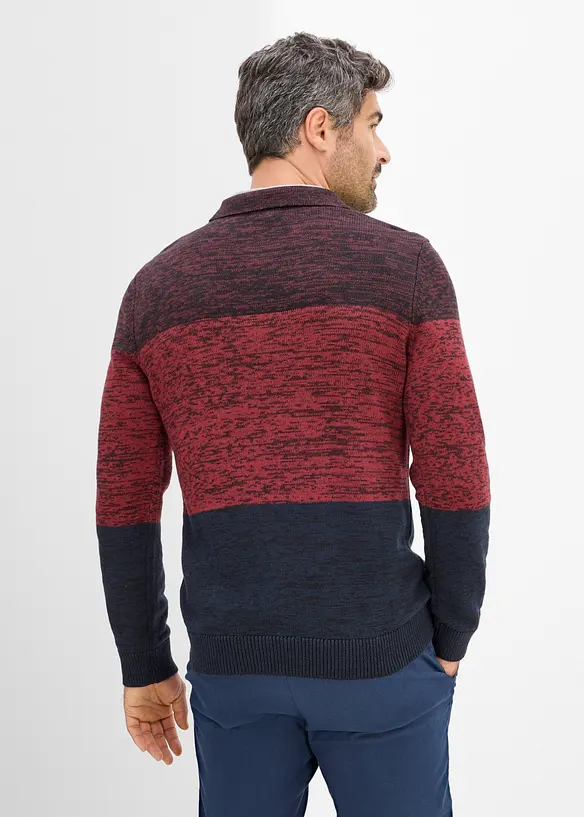 Pull en fine maille &agrave; col polo, bonprix
