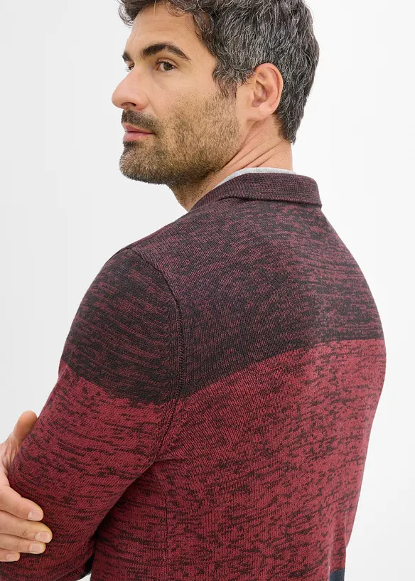 Pull en fine maille &agrave; col polo, bonprix