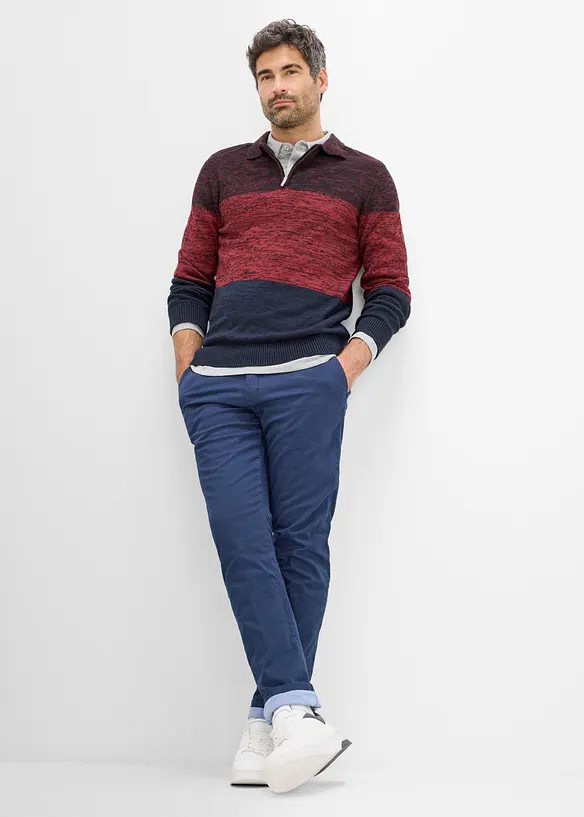 Pull en fine maille &agrave; col polo, bonprix