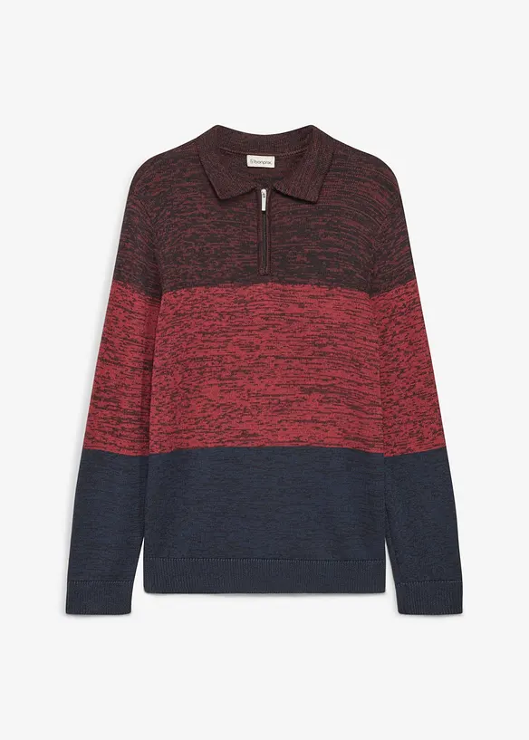 Pull en fine maille &agrave; col polo, bonprix