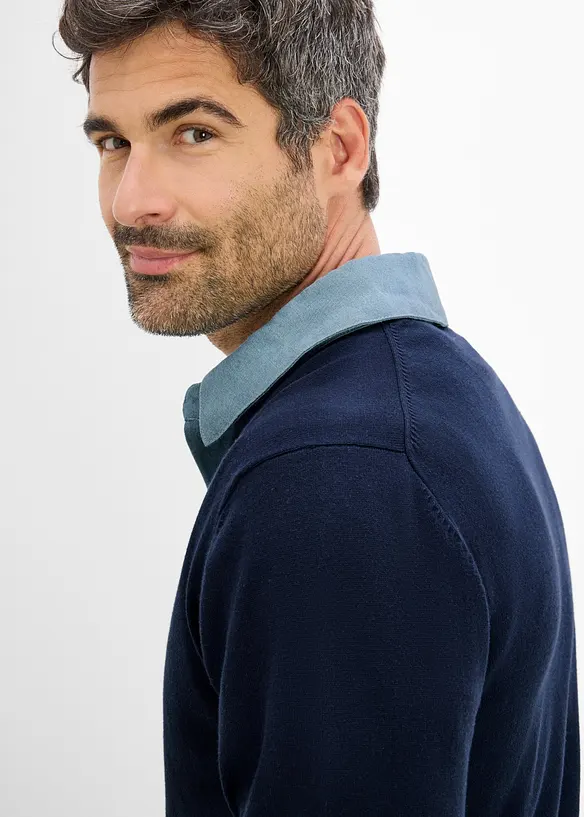Pull en fine maille, aspect 2en1, bonprix