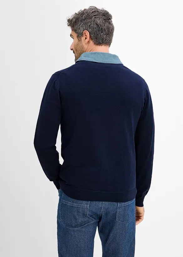 Pull en fine maille, aspect 2en1, bonprix