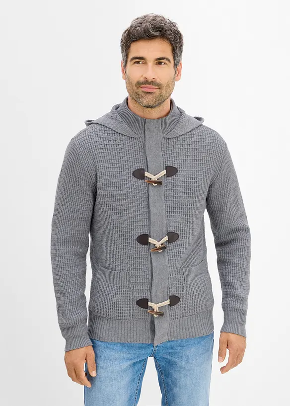 Gilet en grosse maille &agrave; capuche, bonprix