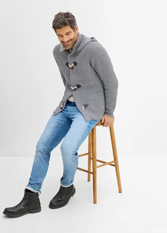 Gilet en grosse maille &agrave; capuche, bonprix