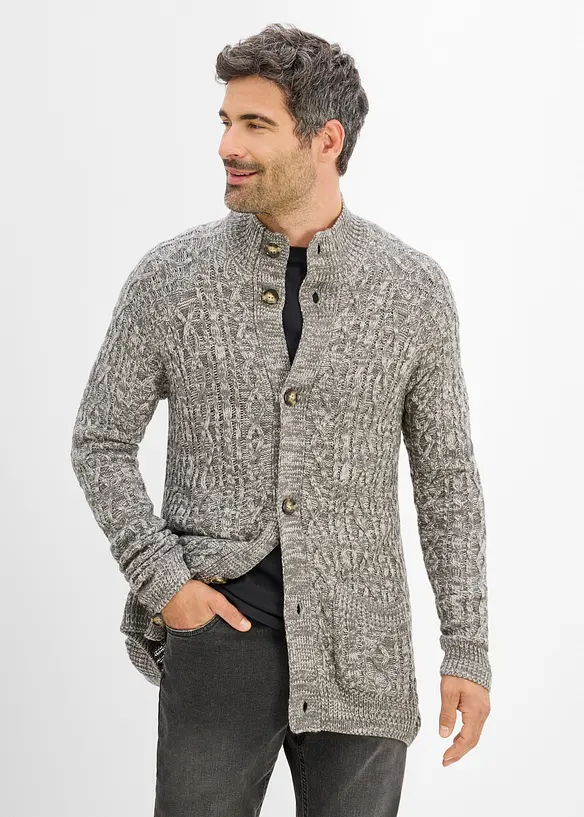Gilet en grosse maille &agrave; col montant, bonprix