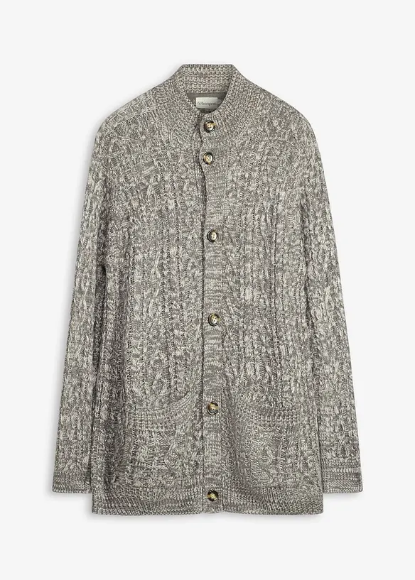 Gilet en grosse maille &agrave; col montant, bonprix