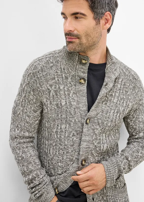Gilet en grosse maille &agrave; col montant, bonprix