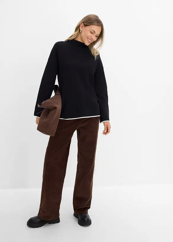 Pull r&eacute;versible en fine maille, bonprix