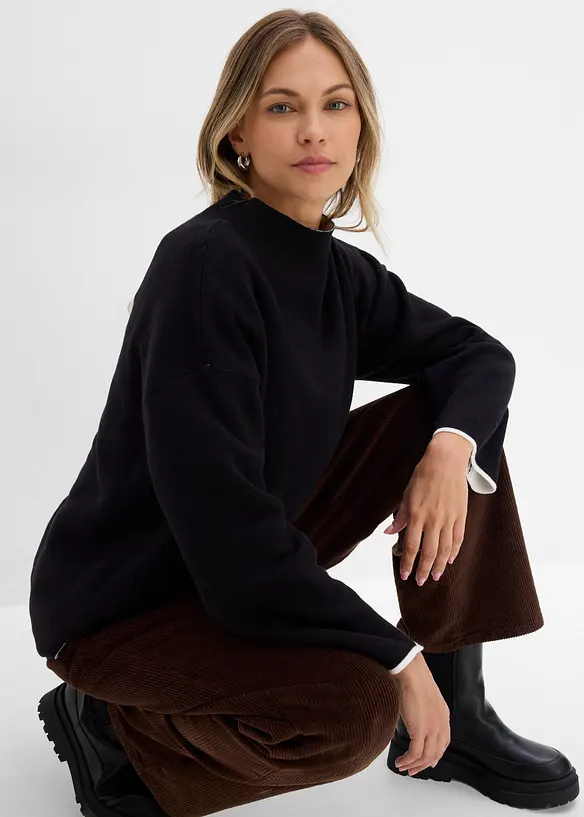 Pull r&eacute;versible en fine maille, bonprix