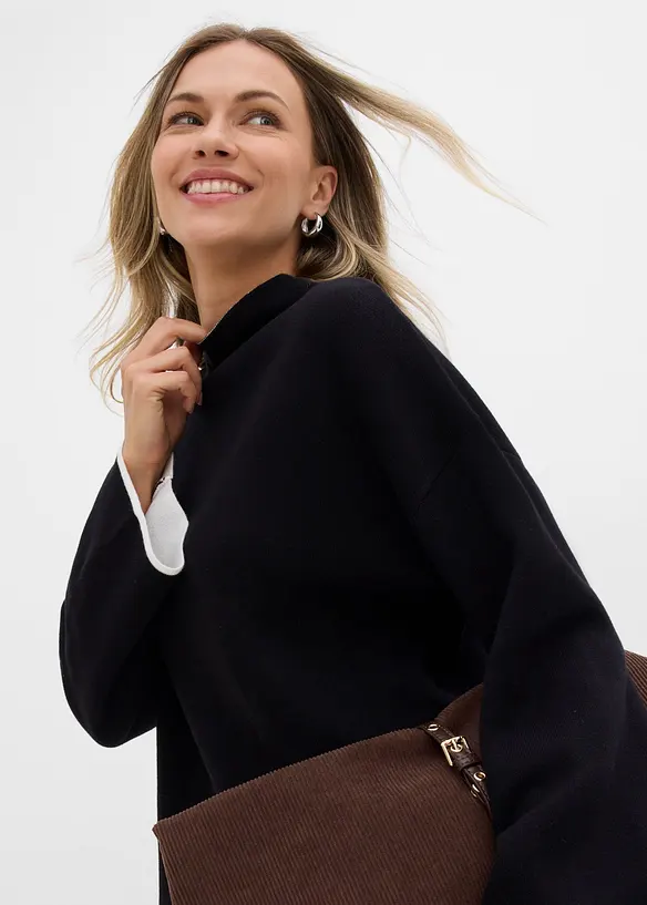 Pull r&eacute;versible en fine maille, bonprix